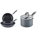 Hard-Anodized Nonstick Skillets 2 Piece Set 10.25-Inch & 12.75-Inch Moonstone Sauce Pan F613289