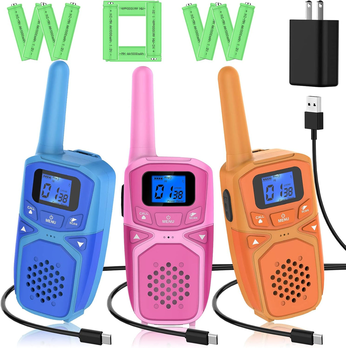 Rechargeable 4 Pack Walkie Talkies N501