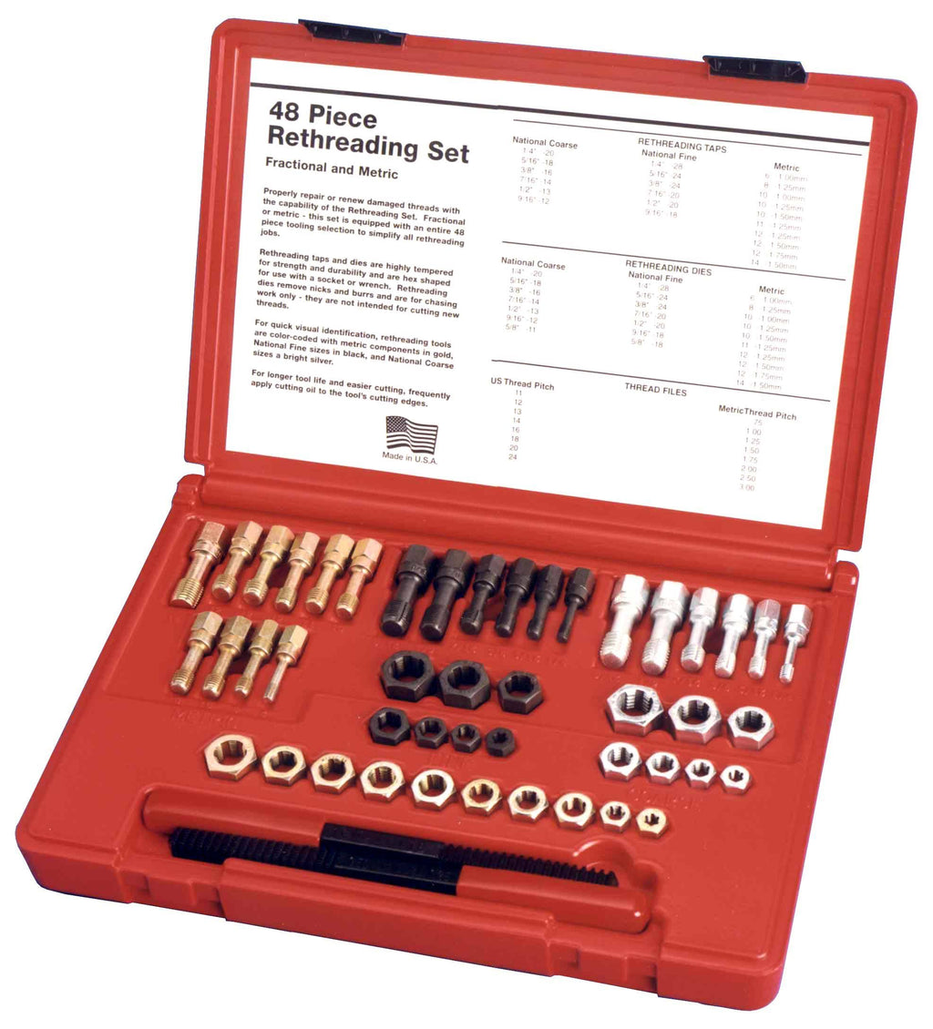 48 Piece SAE & Metric Thread Restorer Kit Z274