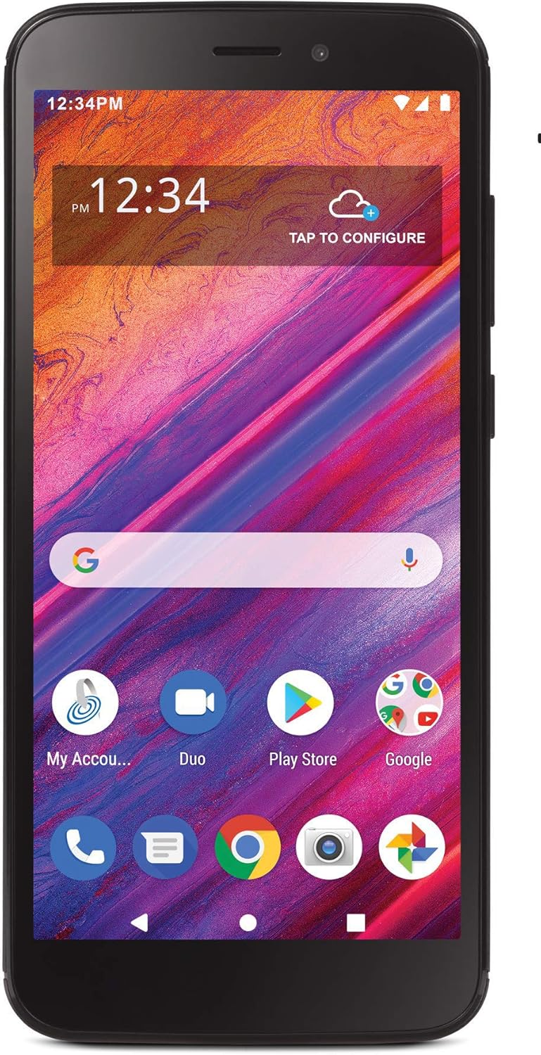 Black 4G LTE Prepaid Smartphone 16GB S492