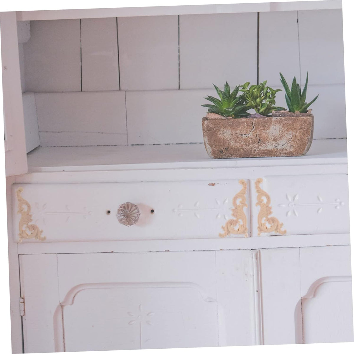 Khaki Rose Wood Carved Furniture Onlays S345