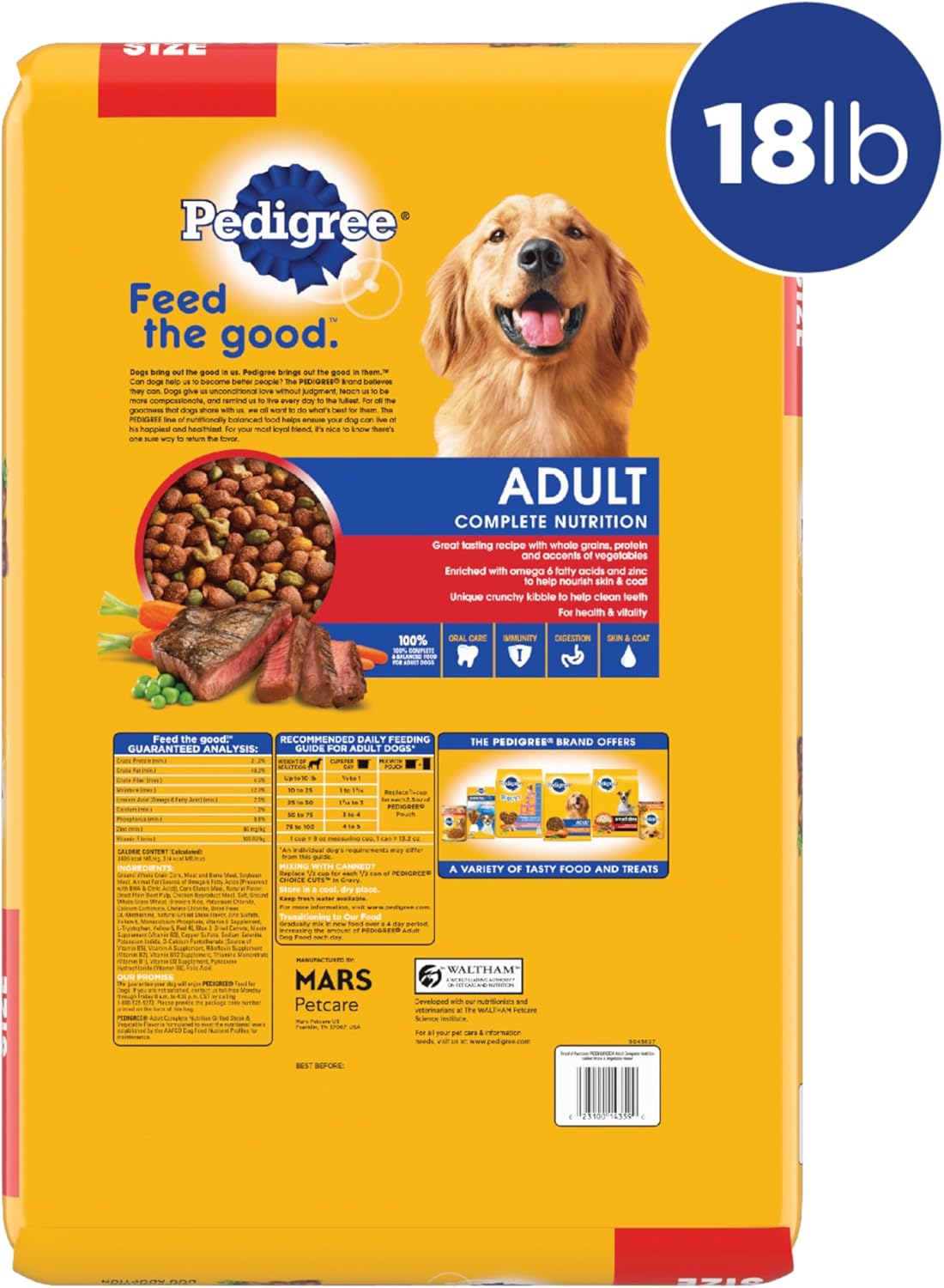 18 Lb Bag Dry Dog Food for Adult Dog S328145