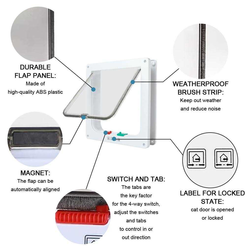 4 Way Locking Cat Flap Door J612034