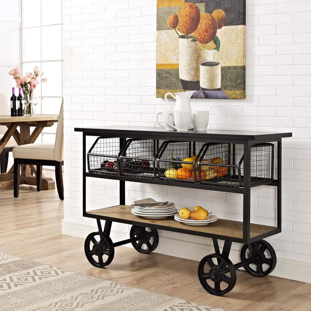 Brown Rolling Kitchen Cart H35936