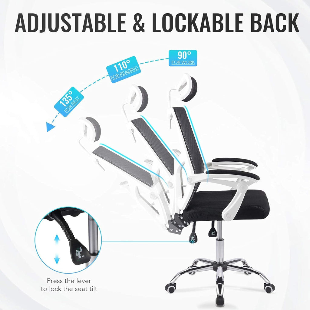 Black Ergonomic Mesh Office Chair with Lumbar Support P392204