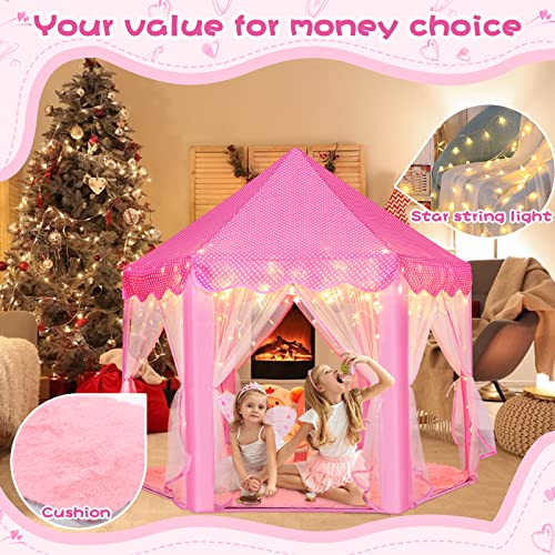 Princess Tent Playhouse with Star Lights, 55'' x 53'' M25892