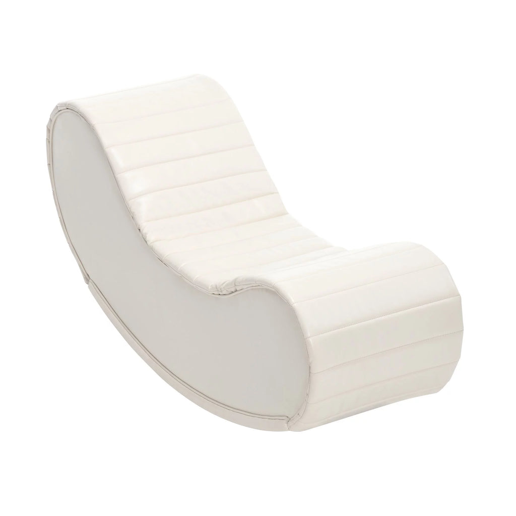 White & Black Faux Leather Curved Sofa A9615