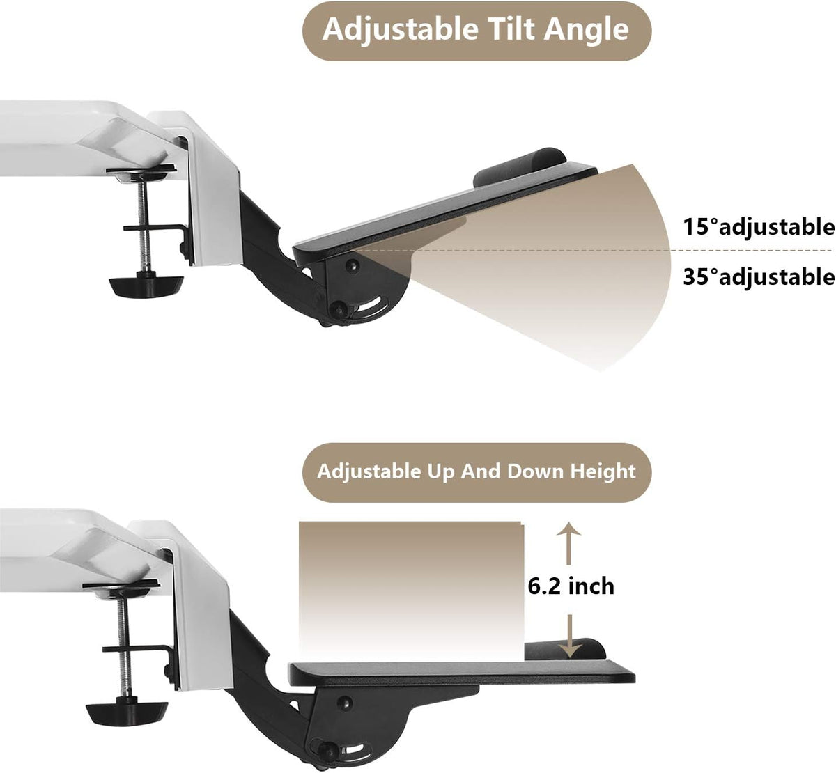 Adjustable Keyboard Tray with C Clamp Mount C8597