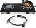 Propane Gas Cooktop 2 Burners Tempered Glass Auto Ignition R816