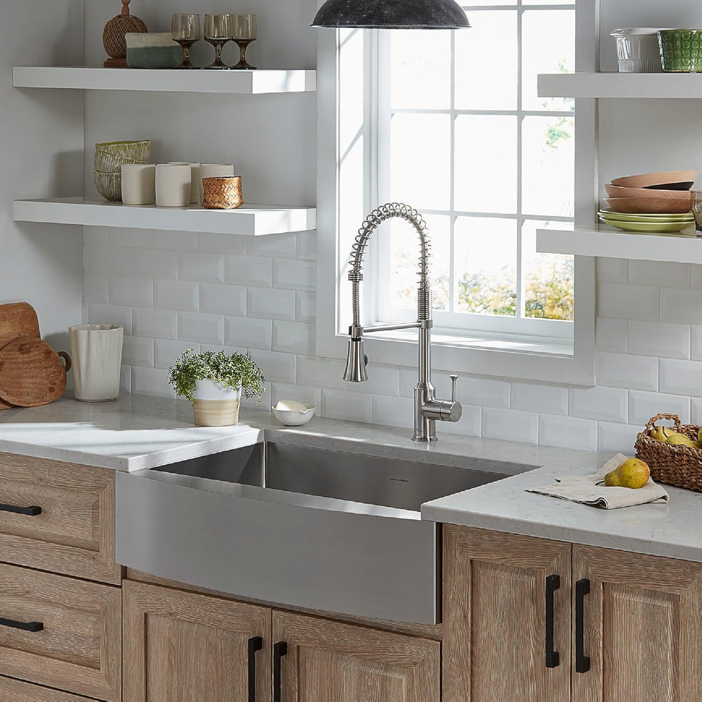33X22-Inch Stainless Steel Apron Sink with Grid and Drain Y5187