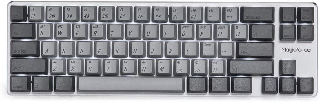 Wired/Wireless Bluetooth Mechanical Keyboard Gateron Blue Switch 68-keys Mini PBT Keycap White/Gray R345