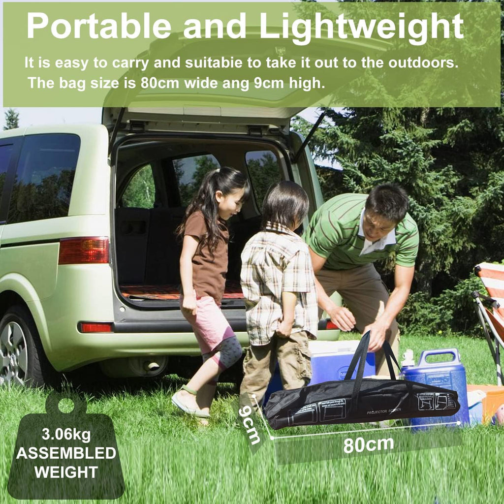 100 inch 16:9 Projector Screen with Stand and Carry Bag O688724