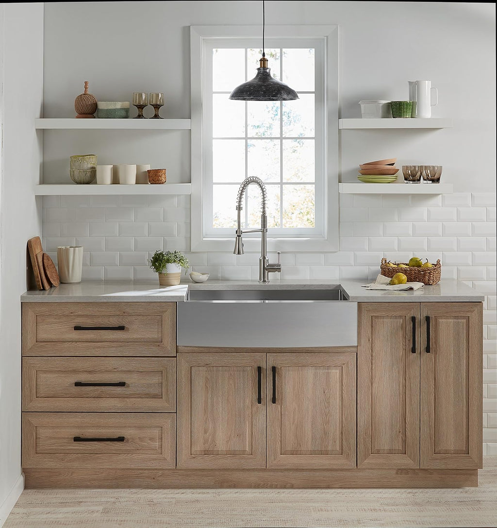 33X22-Inch Stainless Steel Apron Sink with Grid and Drain Y5187