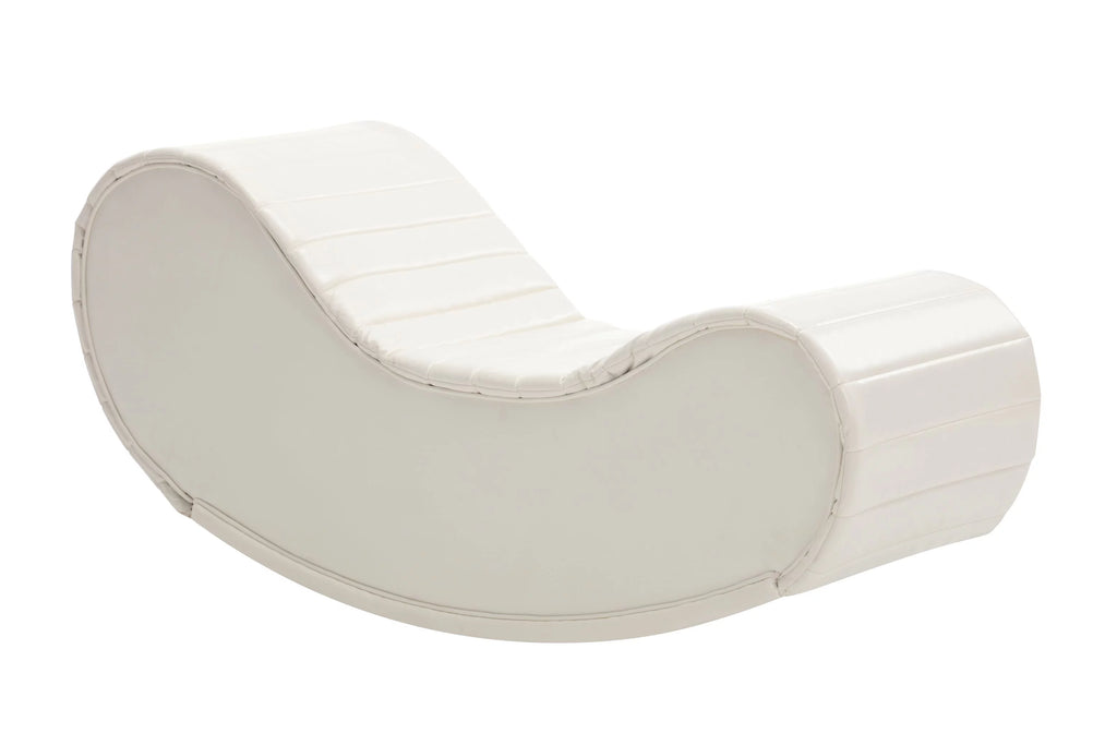 White & Black Faux Leather Curved Sofa A9615