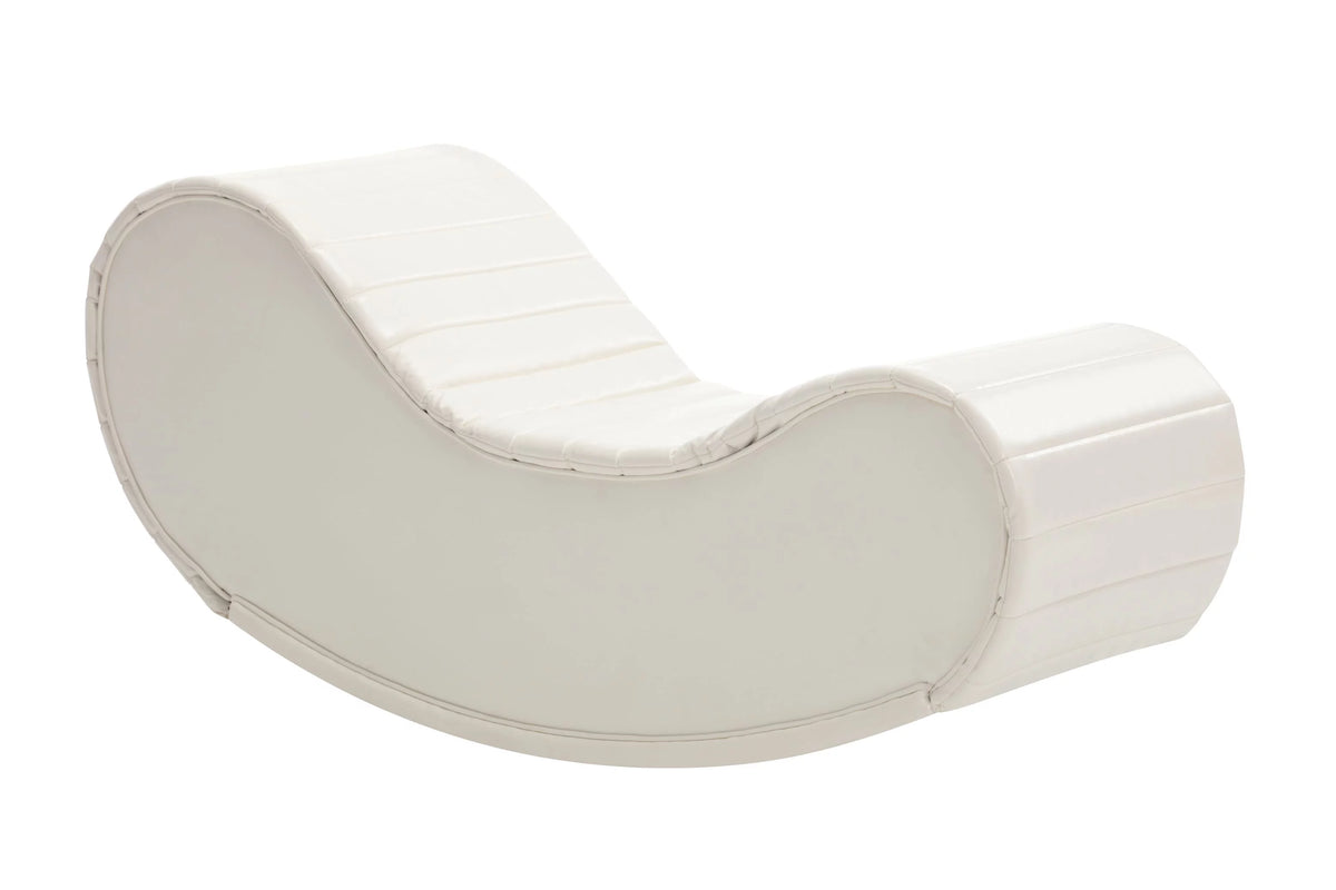 White & Black Faux Leather Curved Sofa A9615