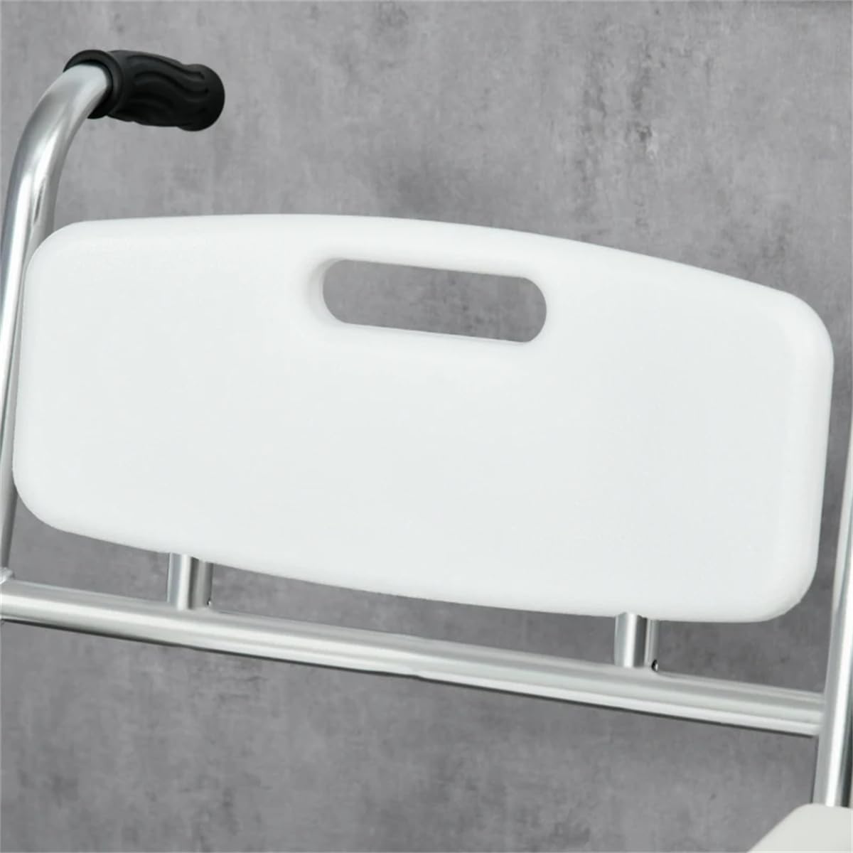 White Rolling Shower Wheelchair with Commode, 4 Lockable Wheels K2231