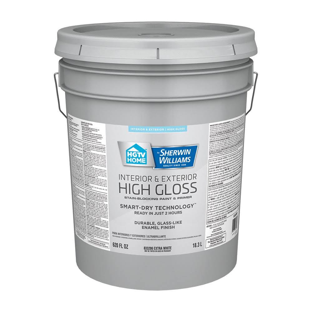 Extra White Water-Based Door and Trim Paint (5-Gallon) W720501