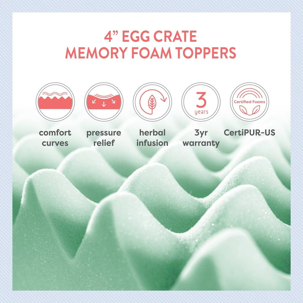 4 inch Memory Foam Mattress Topper Twin XL W220