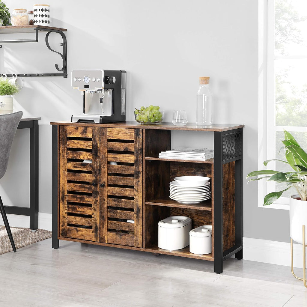Rustic Brown Storage Cabinet with Adjustable Shelves T15135