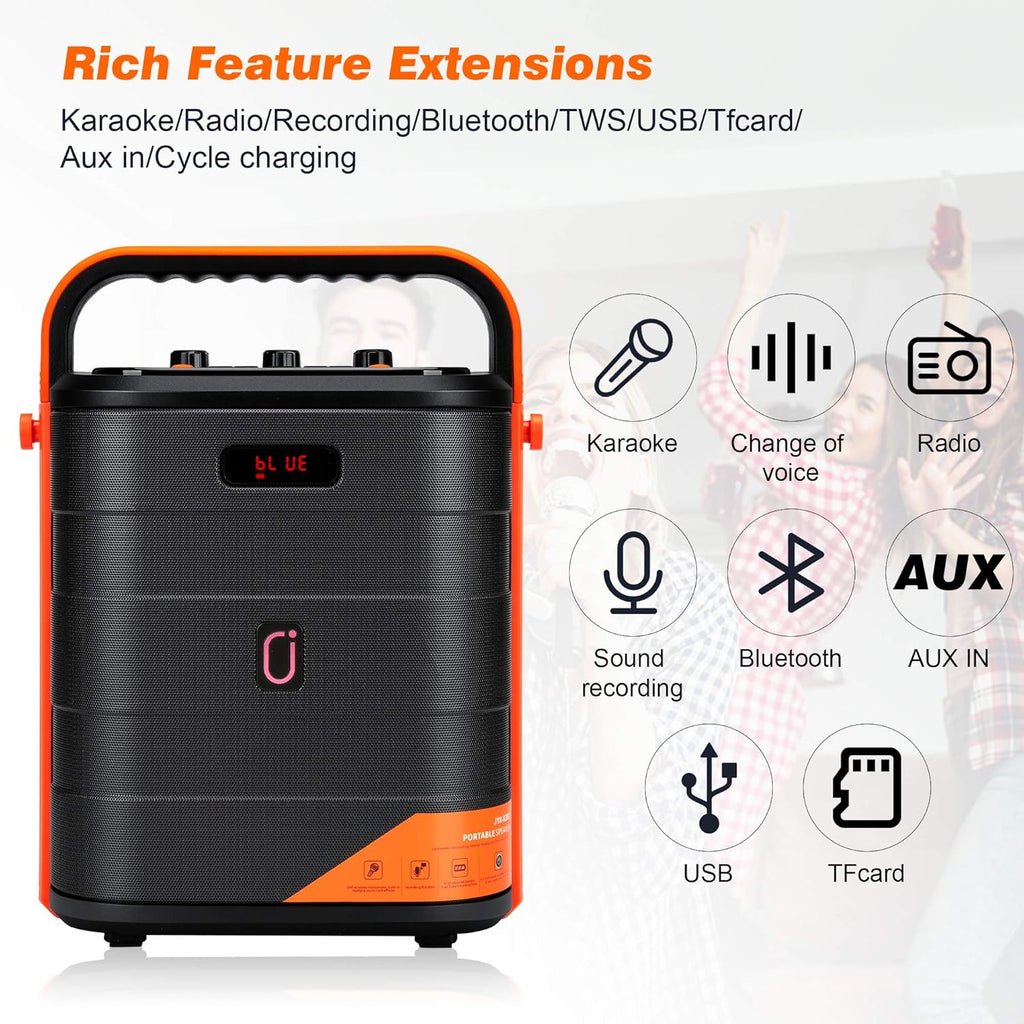 Rechargeable Portable Bluetooth Karaoke Machine with Microphone W884132