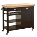 Wenge/Natural Kitchen Cart with Wood Top X465