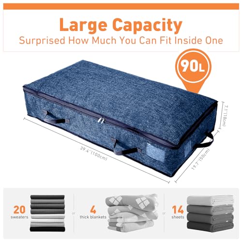 2PCS Grey Large Capacity Foldable Storage Bags L3518
