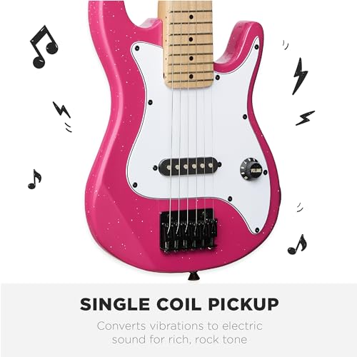 30in Kids Electric Guitar Starter Kit with 5W Amplifier, Strap, Gig Bag, Strings, Picks - Metallic Blue T5492