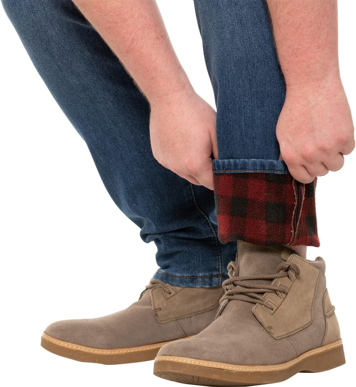 Blue Wash Flannel-Lined Flex Jeans Y352651