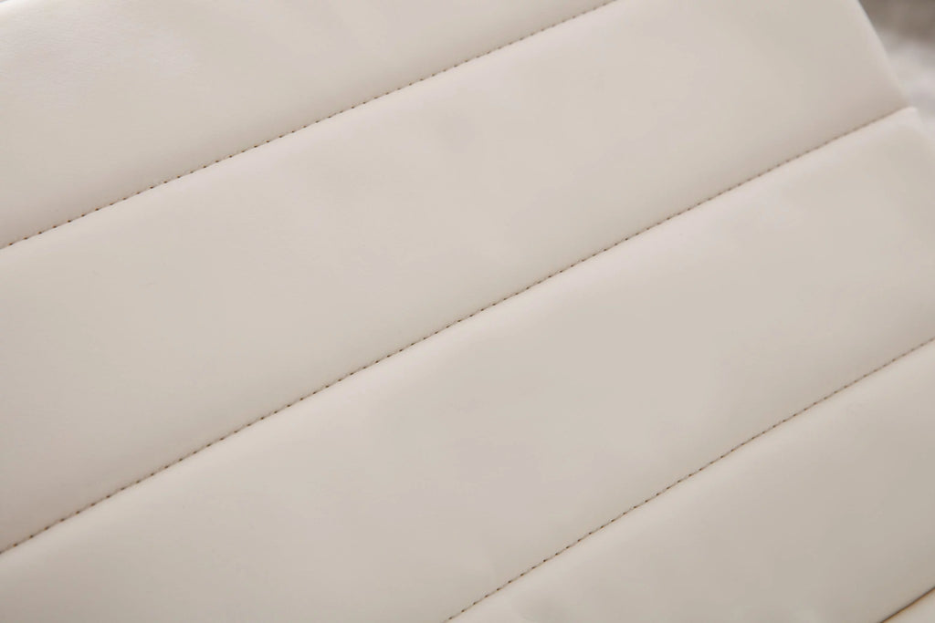 White & Black Faux Leather Curved Sofa A9615