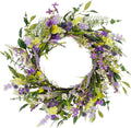 24" Artificial Lavender Floral Door Wreath, Green/Purple O318298