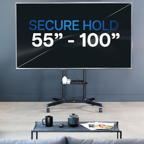 Black Rolling TV Cart for 32 to 83 inch Screens up to 110 lbs A950971