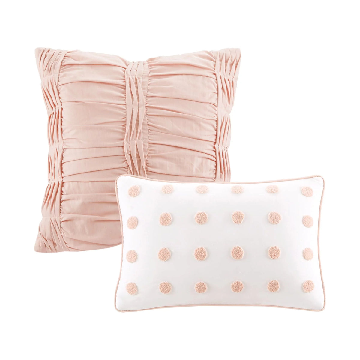 Cotton Jacquard Pink 5-Piece Comforter Set B3626