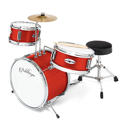 3-Piece Kids Drum Set with 14" Bass, Throne, Cymbal, Pedal & Drumsticks Q64065