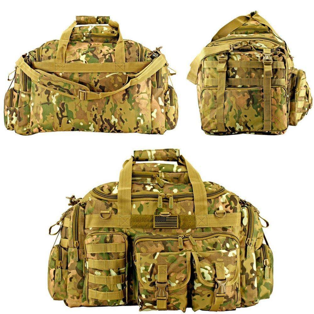 Black Tactical Multi-Pocket Duffel L44740