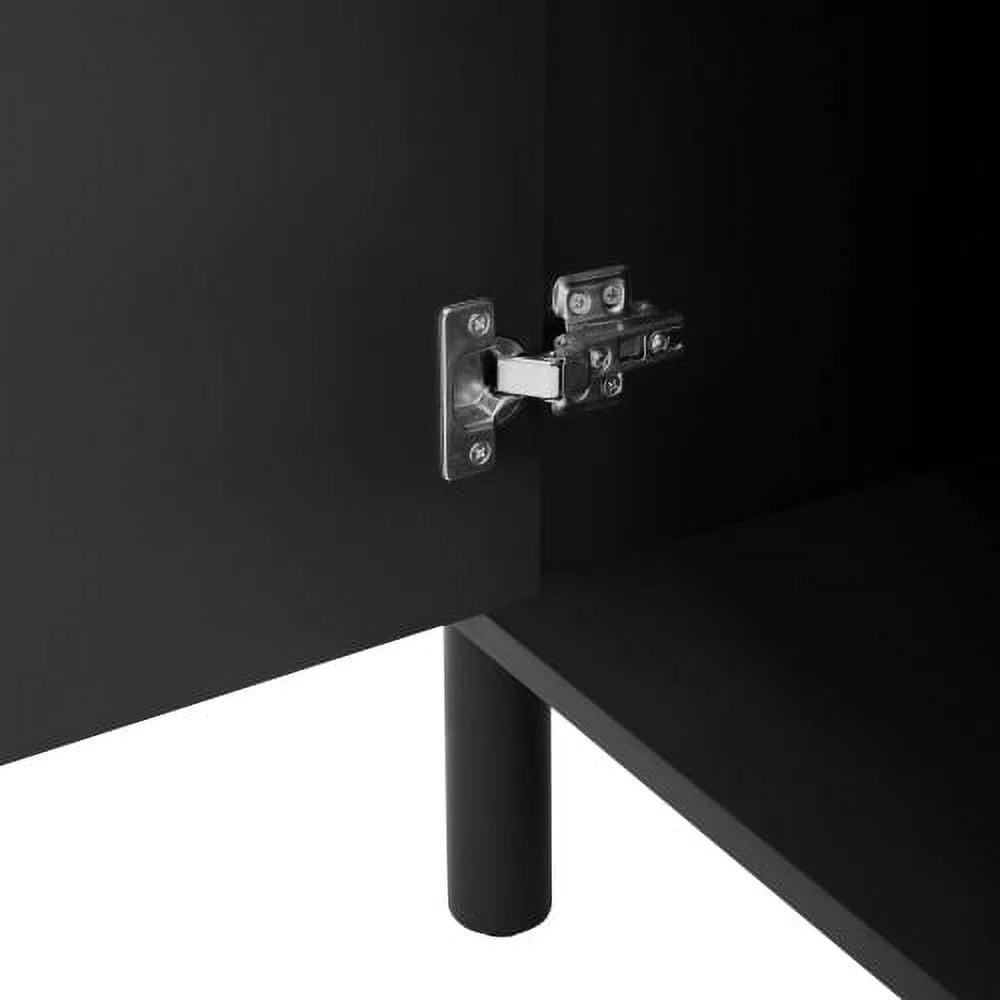 Black Curved Sideboard with Adjustable Shelves U677