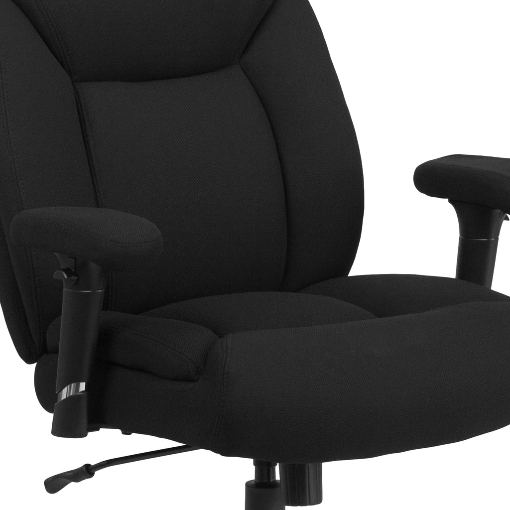Big & Tall 400 lb. Rated Black Fabric Tufted Swivel Ergonomic Office Chair P2888