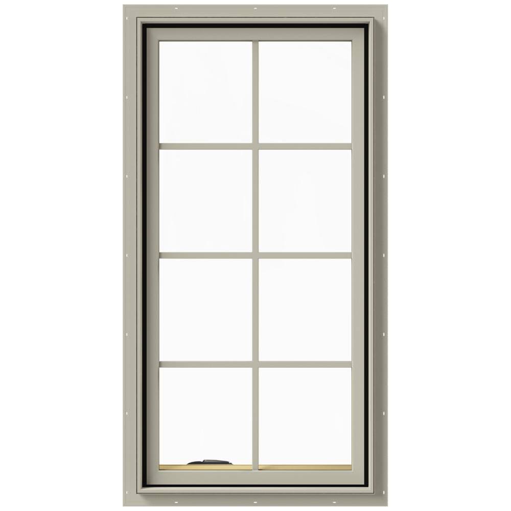 Desert Sand Painted Clad Wood Left-Handed Casement Window with Colonial Grids S8385