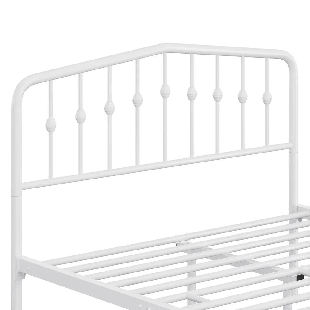 Queen Black Metal Platform Bed with Arched Headboard H817109
