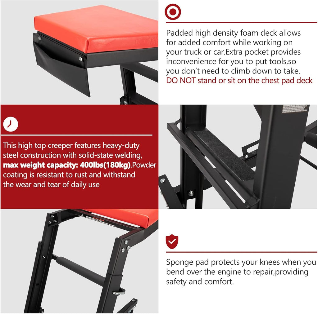 Adjustable Height Foldable Shop Mechanic Creeper Workstation N44943
