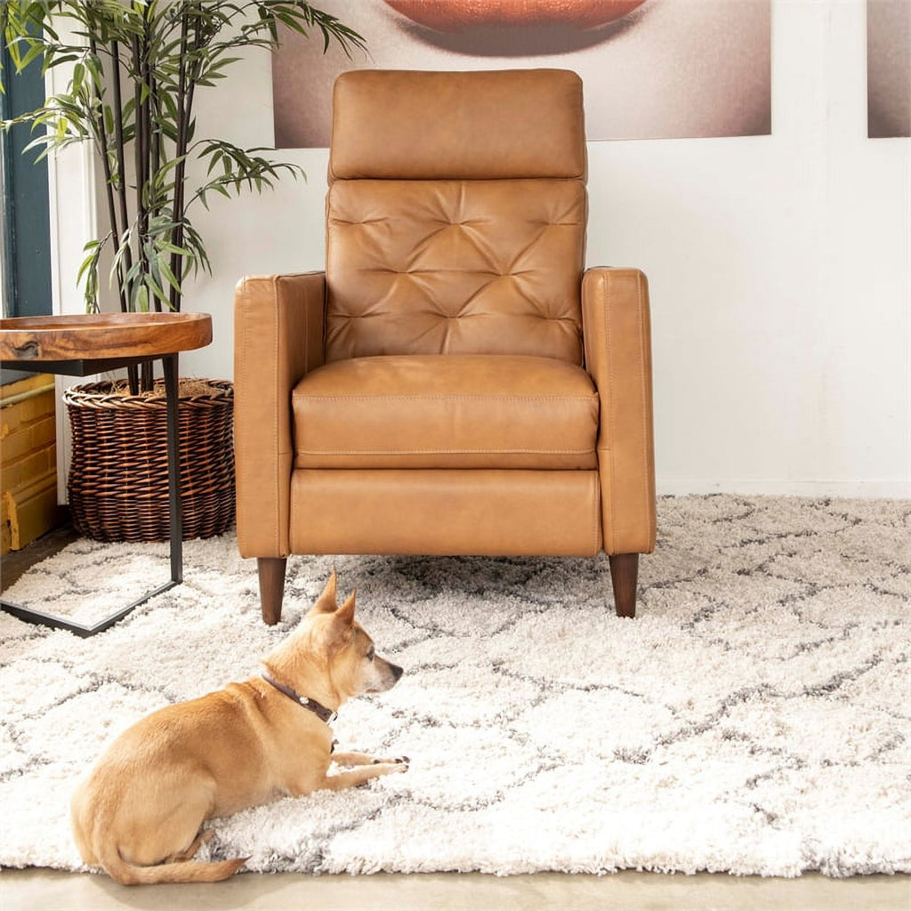 Cognac Brown Leather Recliner Set A737