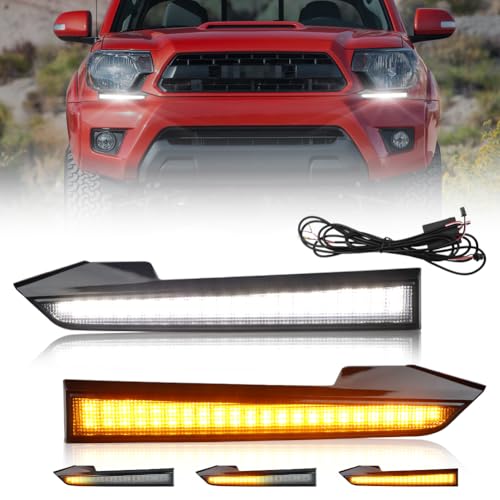 2 PCS White Amber LED Front Side Marker Daytime Running Light V98911