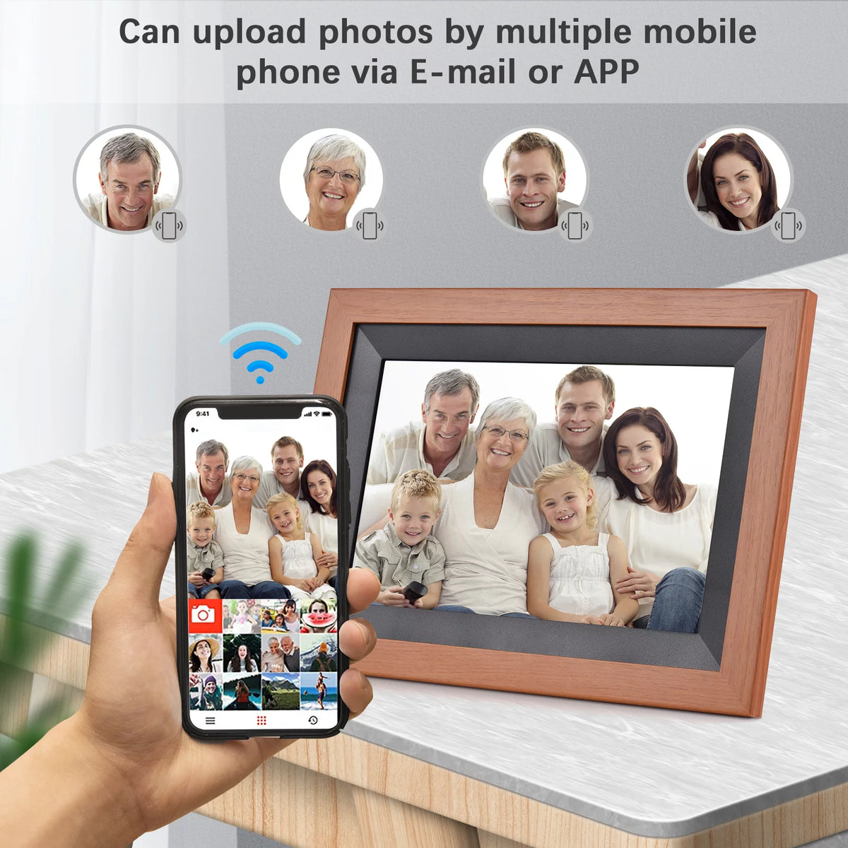 10.1 Inch WiFi Digital Photo Frame Touch Control 16GB Storage C542