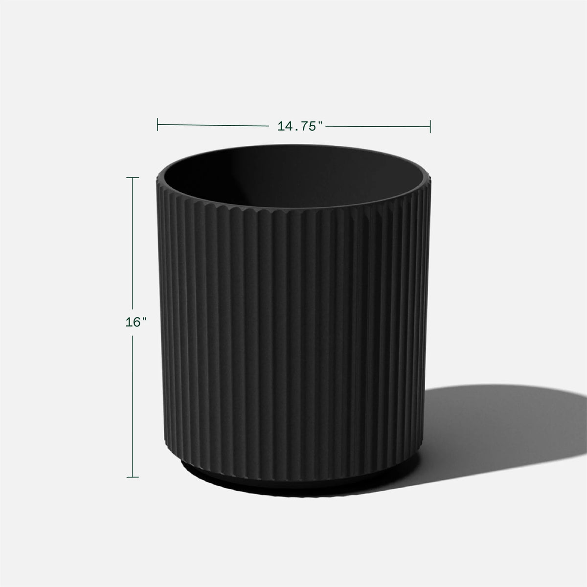 16" Plastic-Stone Planter Black C210