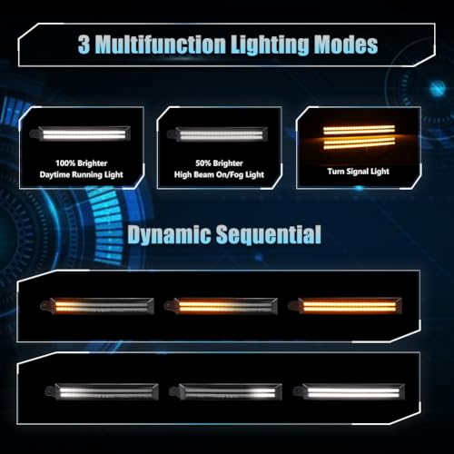 2 PCS White Amber LED Front Side Marker Daytime Running Light V98911