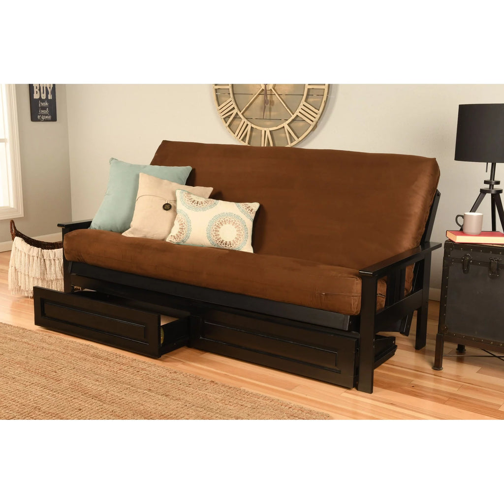 Black Sofa with Storage and Removable Mattress Cover A6619