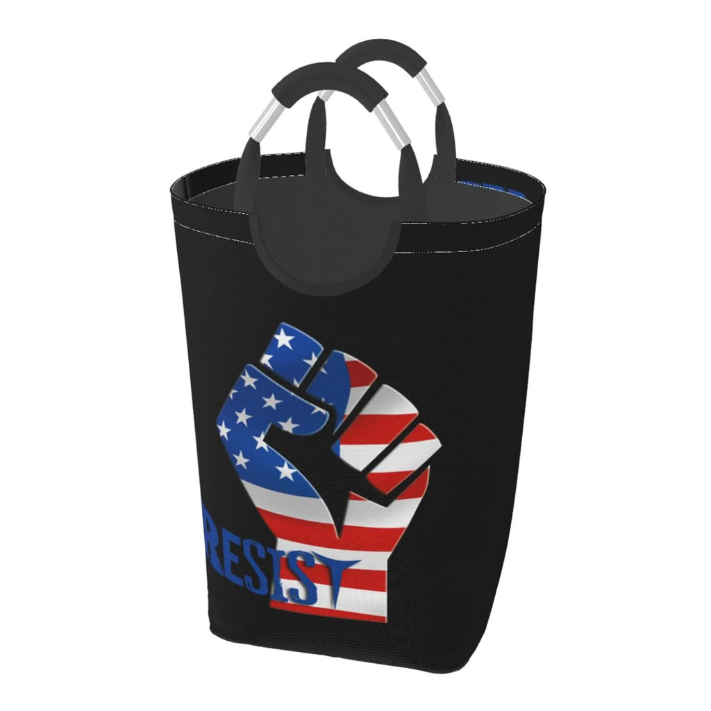 American Usa Flag Laundry Basket with Handles K82728