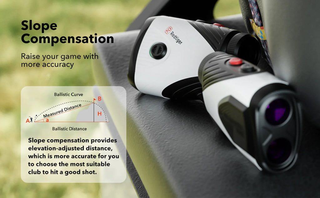 Black & White Mix Laser Golf Rangefinder with Slope, 1200 Yards Range L9652