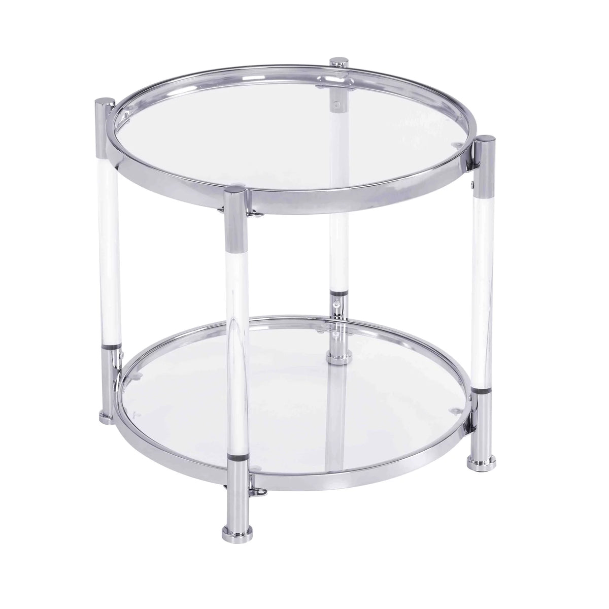 22" Round Acrylic Coffee Table with Metal Legs W382380