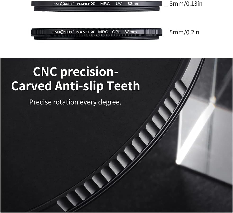 82mm Circular Polarizers Filter & MC UV Protection Filter Kit (2 pcs) with Lens Cap, 28 Multi-Layer Coatings Z6497