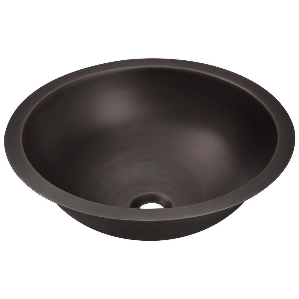 Antique Bronze Copper Bathroom Sink with Faucet and Grid Drain H1326